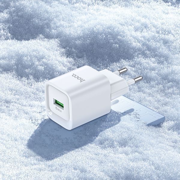 Мережевий зарядний пристрій з кабелем HOCO C145A 18W Charm single port QC3.0 charger set(Type-C) White 6942007630238 фото