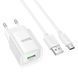 Мережевий зарядний пристрій з кабелем HOCO C145A 18W Charm single port QC3.0 charger set(Type-C) White 6942007630238 фото 3