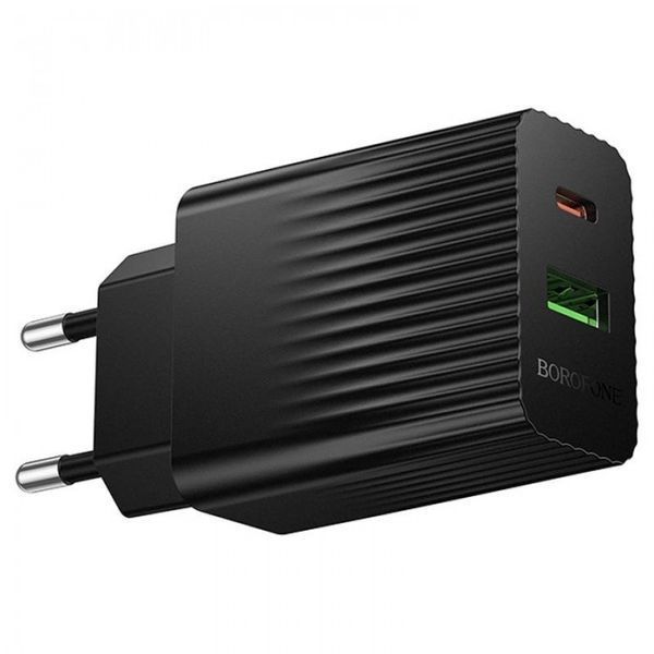 Мережевий зарядний пристрій BOROFONE BAS76A Source PD30W+QC3.0 charger Black 6941991122873 фото