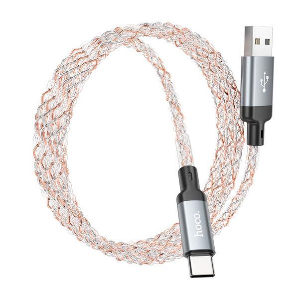 Кабель HOCO U112 Shine charging data cable for Type-C Gray 6931474788818 фото