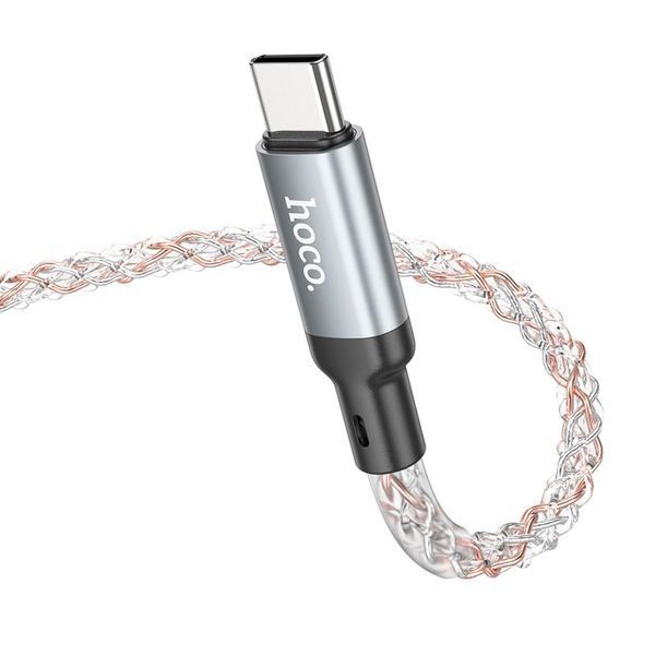 Кабель HOCO U112 Shine charging data cable for Type-C Gray 6931474788818 фото