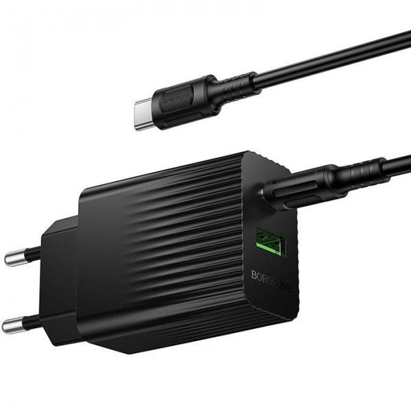 Мережевий зарядний пристрій BOROFONE BAS76A Source PD30W+QC3.0 charger set(C to C) Black 6941991122910 фото